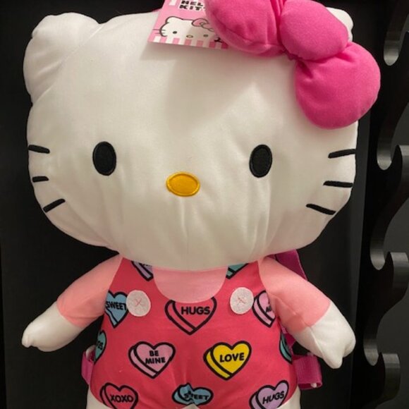hello kitty big backpack for Kids | Sanrio Hello Kitty Bookbag for Girls, Boys, Unisex | Toddler Travel Backpack, Cute Lightweight Bag for School | Ages 3+ one front zipper pocket and Hello Kitty in her pretty and festive dress Hello Kitty Diaper Bag Backpack